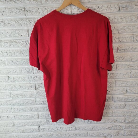 Christmas Womens Top Extra Large Tee Short Sleeve Holiday Red Candy Cane NOV152E - Picture 5 of 8